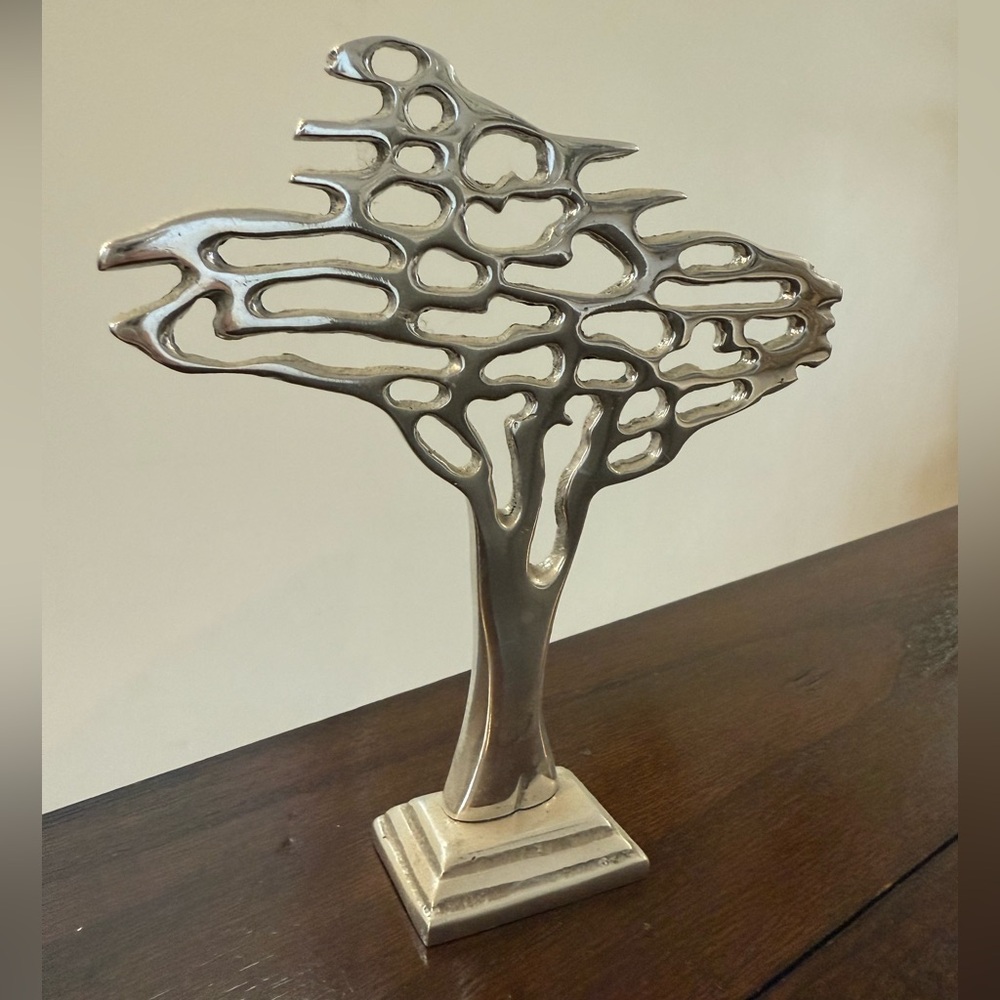 Contemporary Pewter  Tree Sculpture